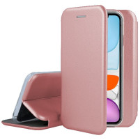 Луксозен кожен калъф тефтер ултра тънък Wallet FLEXI и стойка за Apple iPhone 12 mini 5.4 златисто розов